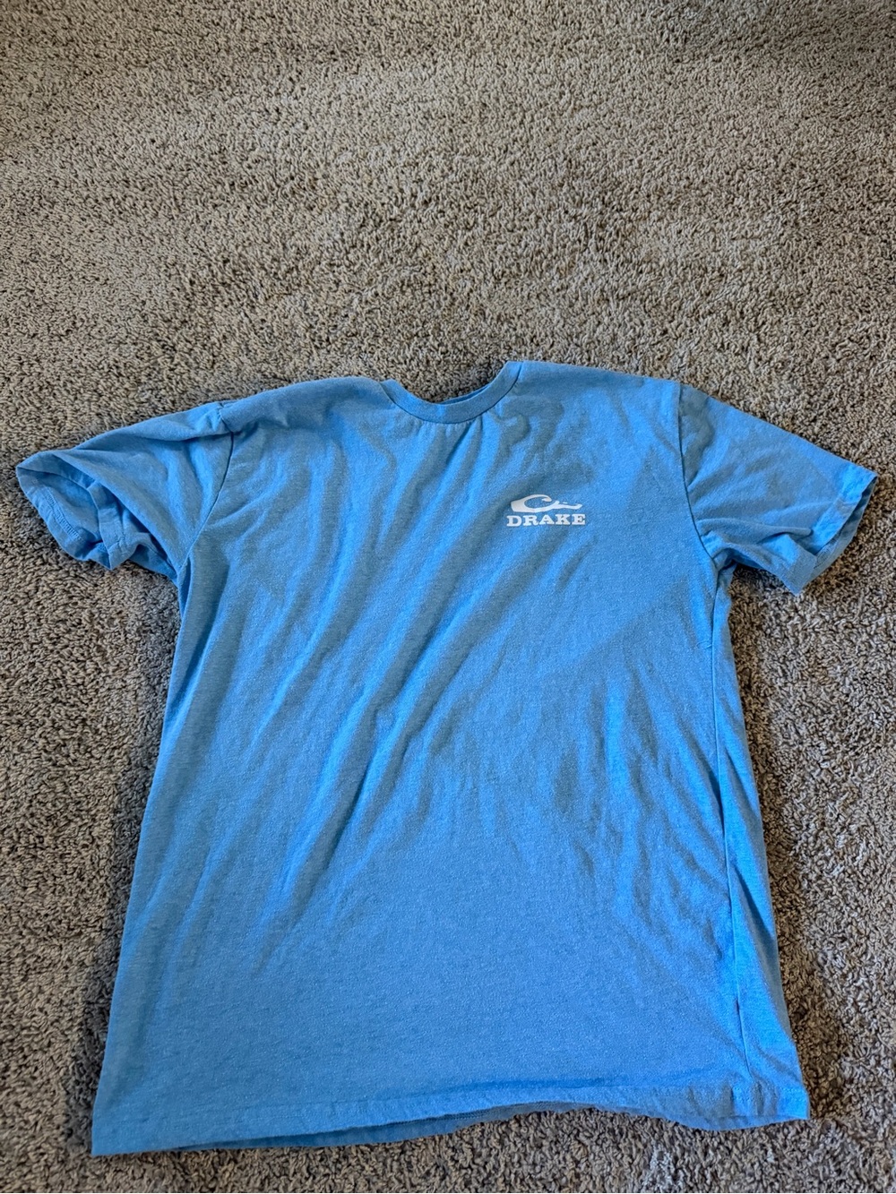 Drake Sky Blue Short Sleeve Tee with Chest Logo